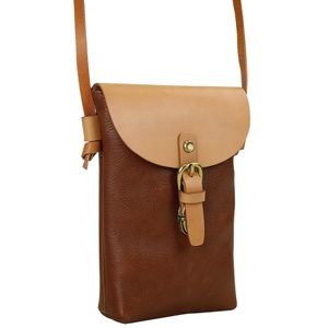 Cowhide Leather Cross Body Slim Bag YP07001BRN